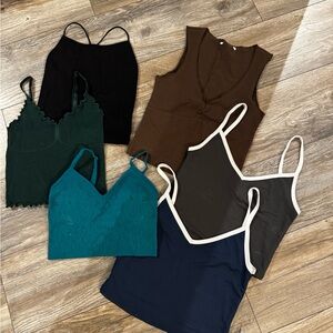 Ardene Women’s Mixed Camisoles & Tanks - Black, Brown, Teal, Green, Navy